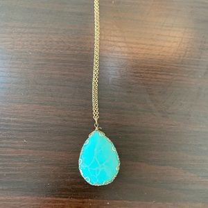Gold chain Necklace with Turquoise Stone
